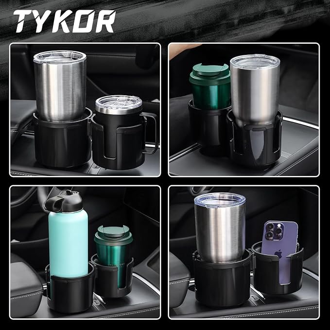 TYKOR Car Cup Holder Expander, 2 in 1 Adapter with Expandable Base | Fits Yeti, Fits Hydroflask, Fits Stanley, Fits Large Water Bottles and Mugs, 10-46 OZ Capacity - Image 6