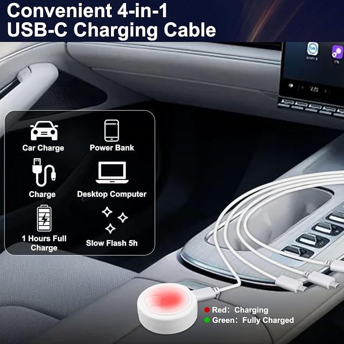 4 Pcs Magnetic Wireless Interior Car Led Lights with Remote Control | 16 Colors USB Rechargeable, Touch Ambient Led Lights for Decor - Image 6