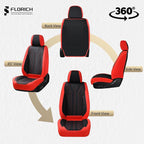 FLORICH Car Seat Covers Front Seats Luxury Faux Leather Waterproof Seat Covers Car Seat Protector Automotive Seat Covers Cushion Universal Fit for Most Cars SUV Trucks, Black&Red - Image 5