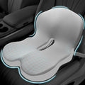 Memory Foam Seat Cushion for Sciatica & Back Pain Relief - Ergonomic Chair Pad with Adjustable Strap & Supportive Comfort Cover, Non-Slip for Car, Truck, Office Chair - Light Gray by MosxoedEnjoyLife
