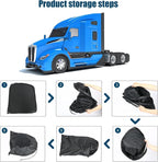 2 Pcs Side Window Sun Shade for Kenworth T680 T880 W990 11-26 | Fits T680E Semi Truck Day Cab & Sleeper, 6-Layer 210T Reflective Heat Blocker, Blackout Privacy Cover, Foldable - Image 9