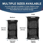 Deosk Car Trunk Organizer and Storage with Reinforced Handles, Waterproof Polyester Trunk Organizer for SUV, Minivan, Truck (Large, Black) - Image 2