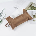 kakaforsa Cloth Tissue Cover, Suede Fabric, Toilet Paper Holder, Hang Paper Towel Holder for Car Home Office Desk Travel, Cotton Face Tissues Holder, Mocha Brown - Image 6