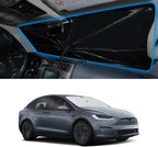 Windshield Sun Shade Umbrella for 2016-2026 Tesla Model X Tesla X | Full covered for windshield, Block UV Rays, Heat Reduction, Easy to install, Durable & Fold Up Small by YYCKE