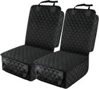 Waterproof Front Seat Car Cover 2 Pack, Full Protection | Dog Car Seat Cover with Side Flaps, Nonslip Scratchproof Captain Chair Seat Cover Fits for Cars, Trucks, SUVs, Jeep, Black by PETICON