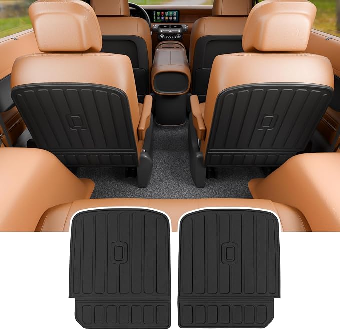 Rongtaod 2nd Row Kick Mats for 2026 Hyundai Palisade 7 Seats | Captain Chairs,Back Seat Cover Protector Cargo Mat TPE All Weather 2nd Row Backrest Mats for Palisade Accessories by Rongtaod