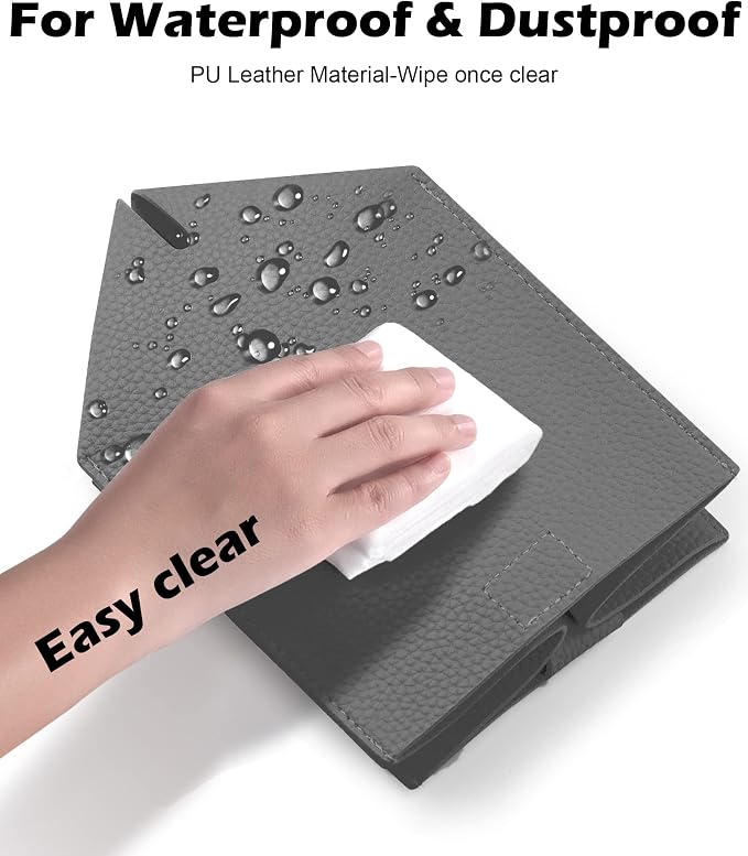 Tissue Box Cover for PU Leather, Modern Simple Solid Color Holder Square Tissue Bag, Ideal for Bathrooms,Office,Car,Nightstand,Outdoor Tent,Dining Table,5"X5"X5", Single Charcal - Image 6