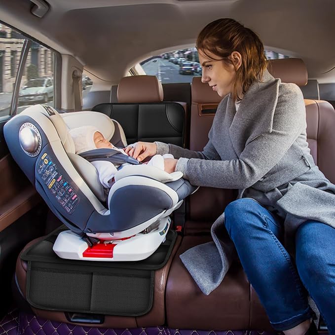 Meolsaek Car Seat Protector for Child Car Seat，Non-Slip Backing No Imprints | Durable Car Seat Mat 600D Fabric, Waterproof Car Seat Cover with Thick Pad - Image 7