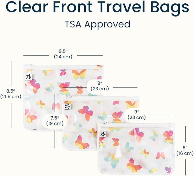 Tiny Twinkle Diaper Bag Organizing Pouches|3 Pack Mess-Proof Clear Front Travel Organizer Bags&TSA Approved Toiletry Bag Set for Baby and Mom Essentials - Image 4