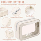 YOPCDJ 3PCS Clear Toiletry Bag,TSA Approved Travel Makeup Pouch with Zipper for Cosmetics and Toiletries，Diaper Bag Organizer Pouch Set,Women's Purse Organizer and Clear Car Bag - Image 3