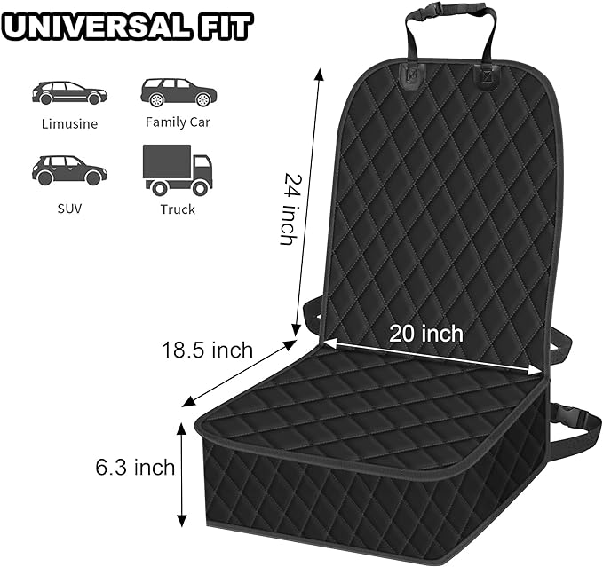 2 Packs Car Front Seat Cover for Dogs, Waterproof Pet Car Seat Protector, Nonslip Scratch-Proof Dog Seat Cover for Cars, Trucks & SUVs - Image 3