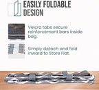 Extra Large Utility Tote Bag - Oversized Collapsible Reusable Wire Frame Rectangular Canvas Basket With Two Exterior Pockets For Beach, Pool, Laundry, Car Trunk, Storage - Chevron Gray - Image 6