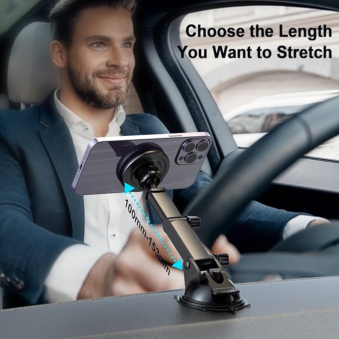 for MagSafe Car Mount Charger, Fast Charging 15W Wireless Magnetic Phone Holder [N55 Strong Magnets] Work for iPhone 17 16 15 14 Plus/Pro Max for Dashboard/Vent/Windshield Gary - Image 2