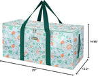 BALEINE Extra Large Storage Tote with Zippers & Carrying Handles, Heavy-Duty Oxford Fabric Moving Bags for Laundry, Space Saving, Storage, Spring Stroll - Image 8