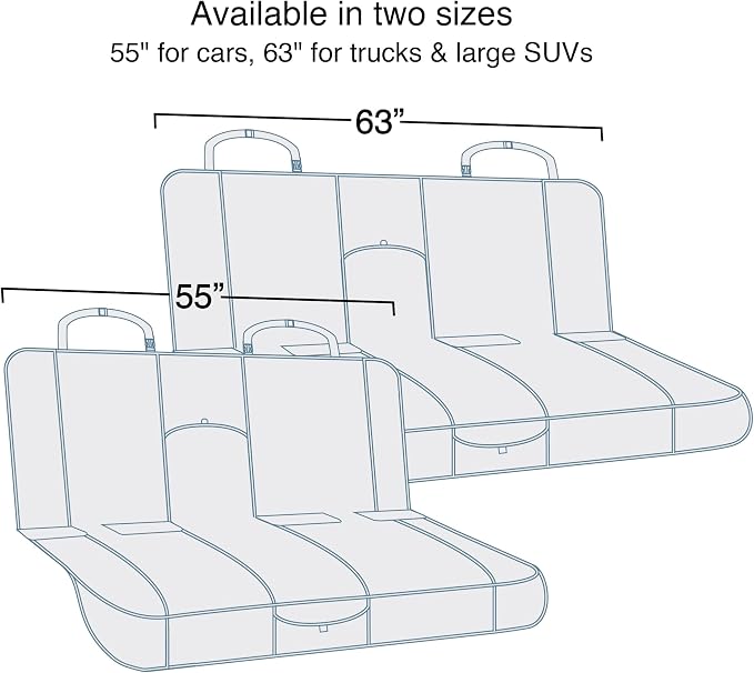 Kurgo Wander Bench Seat Cover, Dog Car Seat Protector, Waterproof & Stain-Resistant, Secure Fit, Charcoal Grey | Protects Bench Seats from Muddy Paws & Pet Hair, Waterproof, Stain Resistant, Secure Fit, For Cars & SUVs - Image 2