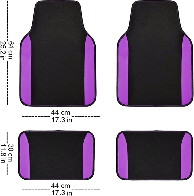 Flying Banner Car Seat Covers Front Seats Rear Bench Polyester car seat Protectors Easy installations Rear Bench Split Classic man Lady Truck (Full Set - Low Back - Combo Pack, Black Purple) - Image 8