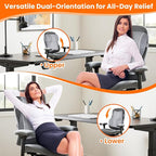 CloudBliss Lumbar Support Pillow, Memory Foam for Office, Light Gray | Ergonomic High-Density Memory Foam, Adjustable Straps, Washable Mesh Cover, Lower Back Support for Office, Gaming & Car Seat - Image 7