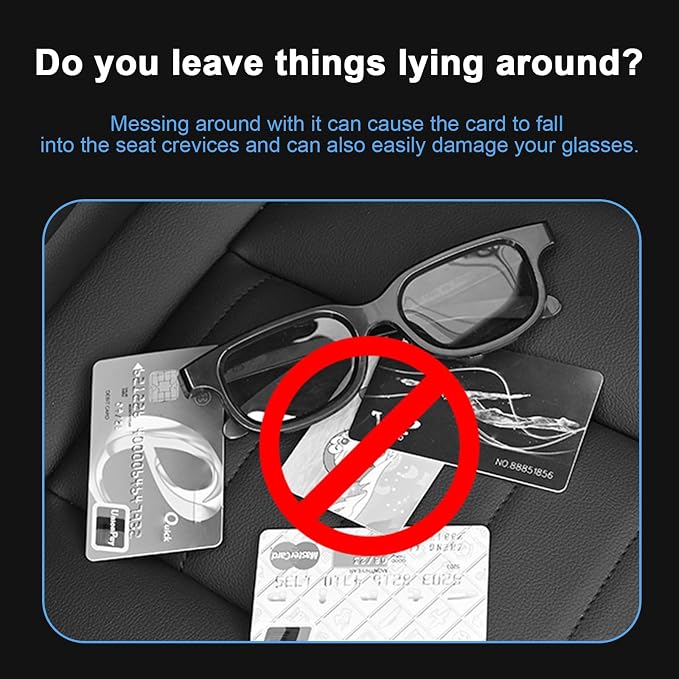 Augeny Car Sun Visor Organizer, Auto Visor Organizer and Storage, Registration and Document Holder, Vehicle Accessories for Sunglasses Document Card Pen Driver License (Carbon Fiber Black) - Image 5
