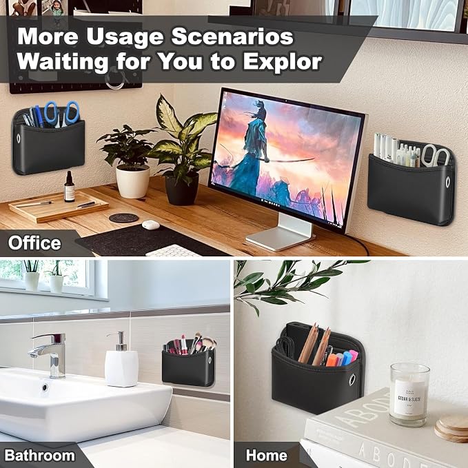 2Pcs Car Side Pocket Organizer, Universal Leather Mini Storage Bag for Cell Phone, Wallet, Key, Glasses, Multifunctional Car Organizer Accessories for Car Seat, Door, Window, Console, 7*4.3*2.2inch - Image 7