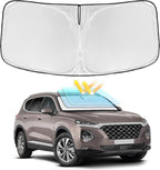 for Hyundai Santa Fe 2019-2023 Windshield Sun Shade - 4 Layers Car Sunshade | Front Windows Shade Cover Custom Fit Santa Fe Sun Visor 250T Retractable Shade Blocks UV Rays Car Accessories by ZOIBVCARSUNSHADE