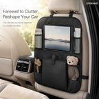 Car Backseat Organizer with 12 Storage Pockets, 12" Touch Screen Tablet Holder, Waterproof Kick Mats Seat Protector, Car Organizers and Storage for Kids, Road Trip Essentials（2 Pack，Black） - Image 3
