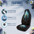 GENANY Dragonfly Car Seat Covers, 2-Piece Front Seat Set | 2-piece polyester front seat cover set, each 35 x 21 x 21 inches, with adjustable straps and hooks - Image 5