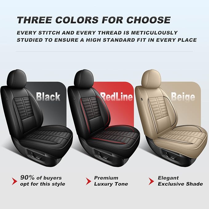Fit for Nissan NV 200 Seat Covers 2016-2020 Front Set | Faux Leather Waterproof Car Seat Covers, Airbag Compatible with Lumbar Support Anti-Slip Design, 2 Seater Black&Red - Image 7