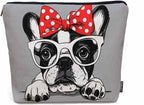 Makeup Bag French Bulldog Makeup Bags For Purse Pouch, Cute Puppy Bulldog Glasses Travel Toiletry Bag Cosmetic Bag Makeup Bags Flax Makeup Organizer Bag Pencil Pouch For Man Woman, Gray by Unknown