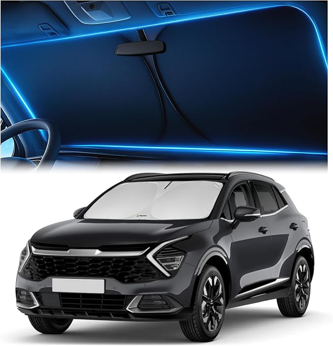 Magnelex Windshield Sun Shade for Kia Sportage 2023 2024 2025 2026, Foldable Car Window Sunshade, Heat & UV Visor Cover, Reflective Front Shades Accessories by Magnelex