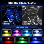PIFOOG 2 Pcs Mini Car USB Night Light, Cat Paw RGB LED Interior Car Lights | 180° Foldable Dual-Sided Ambient Light, 7 Colors & Breathing, USB Decor Lamp for Car, Laptop & Bedroom, Gift for Cat Lovers - Image 2
