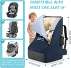 RAINSMORE Padded Car Seat Travel Bag for Airplane Car Seat Backpack, Blue | Fits Infant Carrier & Boosters, Heavy-Duty Car Seat Cover for Air Travel Gate Check Carrier Bags for Airport with Side Pocket - Image 2