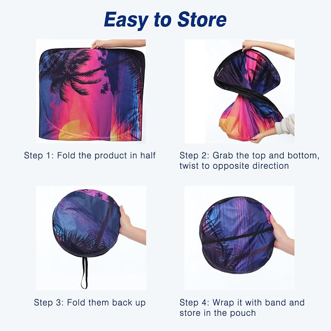 Car Windshield Sun Shade UV Reflector Foldable Front Window SUV | Blocks 98% UV Rays,Keep Interior Cool,Universal Fits Hatchback,Truck,MPV,Storage bag,57"L x 31.5"W,Car Summer Accessories - Image 6