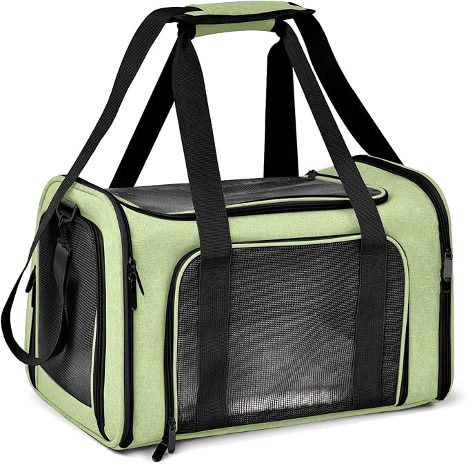 Henkelion Large Cat Carriers Dog Carrier Pet Carrier for Large Cats Dogs Puppies up to 25Lbs, Big Dog Carrier Soft Sided, Collapsible Travel Puppy Carrier - Large - Green by Henkelion