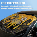 Cute Honey Queen Bee Windshield Sunshade, Playful Bee Pattern, Universal Fit for Car, SUV, Truck, 59" L x 31.5" W - Image 3