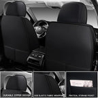 MINGBRON Leather Car Seat Covers Full Set, Universal Faux Leather Car Seat Covers 5 Seats, Automotive Seat Covers for Most Sedans SUVs Trucks, Front and Rear Seat Covers - Image 8