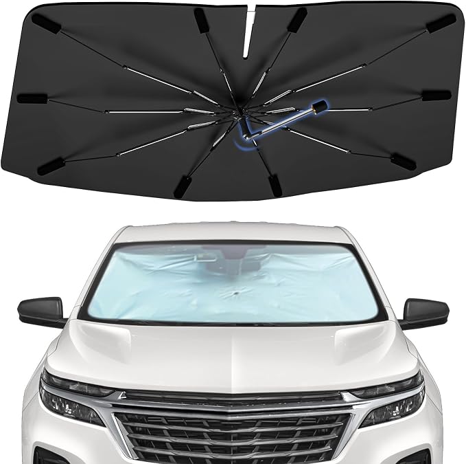 Windshield Sun Shade Umbrella for Chevrolet Equinox 2018-2026 Front Window | Foldable Car Sunshade(No Gaps), Highly Reflective Front Window Sun Shield Visor for UV Protection, Keep Car Cool Accessories by Bocvam