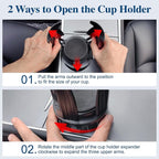 Car Cup Holder Expander, Cup Holder Extender Adapter with Expandable Arm and Adjustable Base, Compatible with Yeti Ramblers, Hydro Flasks, Stanley, Owala Most Coffee Mugs Bottles & Cups (CUP-B-1pack) - Image 8