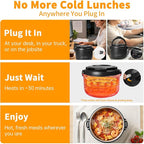 Electric Lunch Box, 32 oz Portable Food Warmer Heater, Lunch Warmer Portable for Work/Office/Car/Travel 12V/24V/110V 3-in-1, Warming Soup & Meal, Spill-Free, Men & Women's Gifts, Black - Image 6