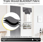 NICETOWN Blackout Roller Shades No Tools No Drill Cordless Door Blinds | Thermal Insulated UV Protection Privacy Window Shades for Bedroom, 36 W x 72 L, 1 Panel, Grey - Image 7