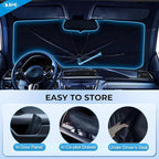 KDM Umbrella Style Windshield Sun Shade Fit for 2010-2023 Toyo-ta 4Runner | Foldable Front Windows Sunshade Visor Protector Blocks UV Rays Heat,5 Layer - Image 8