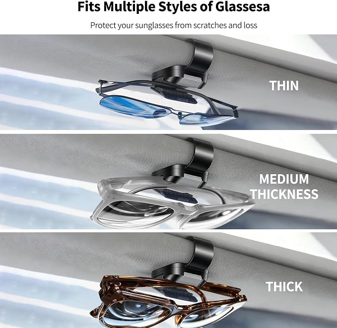 1 Pack Car Sunglass Holder Fits for BMW X3 X5 X7 X1 iX X6 X2 X4 | for BMW 4 3 5 7 2 8 Series Z4 XM, Car Visor Glasses Holder Durable Sunglass Holder Clip Car Interior Accessories (Black) - Image 5
