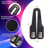 4 Pack Car Headrest Hooks, Dual Metal Hooks, Stylish Black | Premium leather with dual metal hooks and anti-drop design. Holds purses, bags, coats, and groceries securely. - Image 7