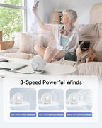Edvision USB Desk Fan, 5 Inch Small Portable, 3 Speeds Powerful Wind Mini Personal Desktop Fan 360° Rotation Adjustable, Plug In USB Fan Quiet for Table Home Office Travel Car(White) - Image 4