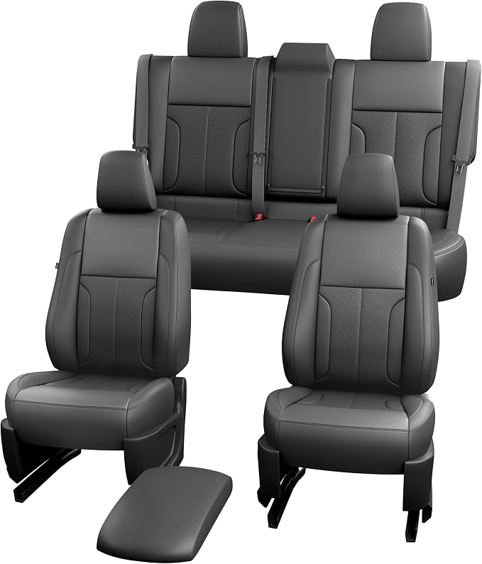 redblue Custom Fit Toyota Corolla Seat Covers for 2023-2026 LE | Black leather Seat Covers Full Set, Fit 2023 2024 2025 2026 LE, Front and Rear Car Seat Cover - Image 9