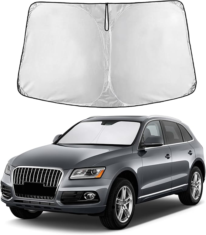 EcoNour Windshield Sunshade Compatible for Audi Q5/SQ5 2009-2015 2016 2017 | Sun Visor for Front Windshield & Window Sun Shade Cover, UV Heat Blocker & Protector, Car Accessories by EcoNour