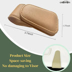 Leather Sunglass Holder for Car Visor, Magnetic Eyeglasses Clips(Beige) | One-Handed Operation, Fits Different Size Eyeglasses, Car Essentials for Women - Image 5