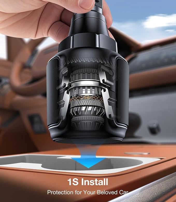 Coolpow Cup Holder Phone Holder for Car Phone Holder Cup Holder Phone Mount【Ultra Stable & Never Shake】Phone Holders for Your Car Cupholder Cell Phone Car Mount for iPhone 17 16 All 4"-7" Smartphones - Image 4