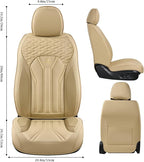 Leather Seat Covers, Seat Covers Full Set, Car Seat Protectors 5 Seats, Automotive Seat Covers Fit for Most Cars Trucks-Beige - Image 3