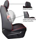 Huidasource Upgrade Jeep Grand Cherokee Seat Covers, Full Coverage Waterproof Leather Car Seat Covers, Custom Seat Cushion Protector Fit for Jeep Grand Cherokee 2011-2021 (Full Set/Black&Red) - Image 9