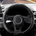 YHONGJT Soft Microfiber Leather Steering Wheel Cover, Universal 15 Inch for Women Girls, Fit Vehicles, Sedans, SUVs, Vans, Trucks - Black - Image 2